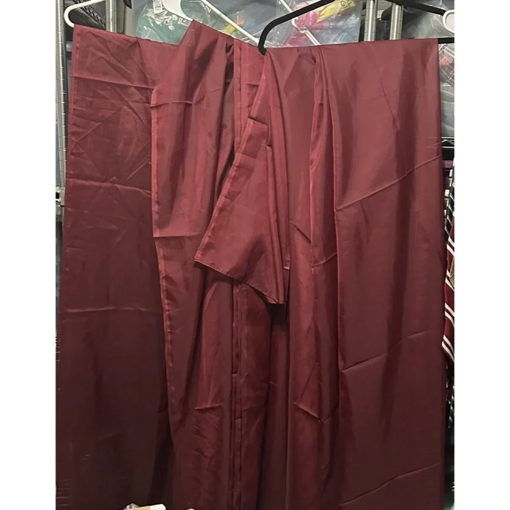 Sheer Burgundy Window Panels Window Scarf 4 Pieces